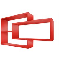 Wandregal KARO Schweberegal Rot von Coemo