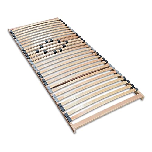 Coemo XXL Lattenrost 80x200 Big Size extra stabil bis 200 kg belastbar, mit Härtegradeinstellung, 28 elastische Leisten, für alle Matratzentypen, durchgehende Seitenholme, DIY Selbstmontage von Coemo