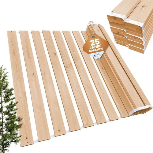 Rollrost 90x220 cm - 22 Leisten - extra starker Lattenrost aus Massivholz - belastbar bis 250 kg - Rolllattenrost für Einzelbett oder Doppelbetten von Coemo