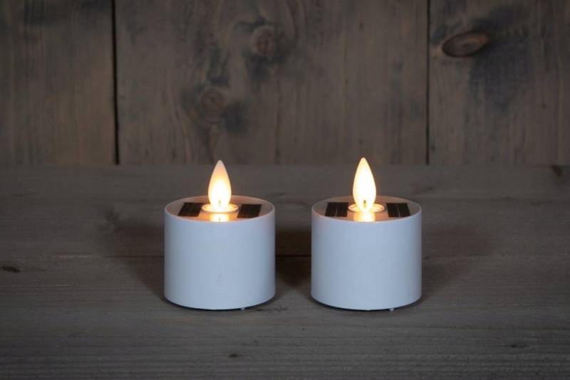Coen Bakker Deco BV LED-Kerze (2-tlg), Solar Teelichter 2er Set 4x5cm von Coen Bakker Deco BV