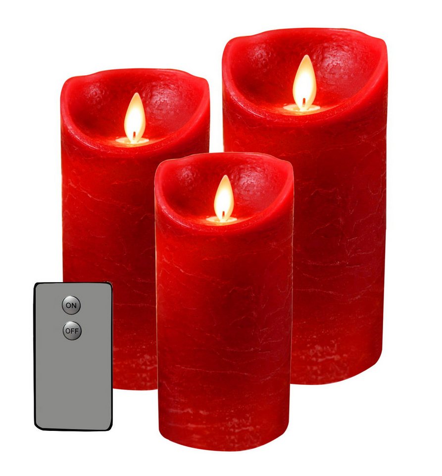 Coen Bakker Deco BV LED-Kerze (3-tlg), 3er Set LED Echtwachs Kerze + Fernbedienung von Coen Bakker Deco BV