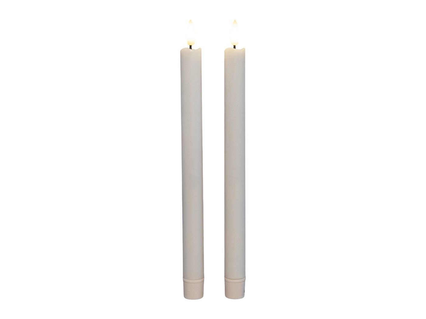 Coen Bakker Deco BV LED-Kerze Diner Candles (Set), Stabkerzen 2 St. weiß 6/18h Timer 3D Flamme 26cm von Coen Bakker Deco BV