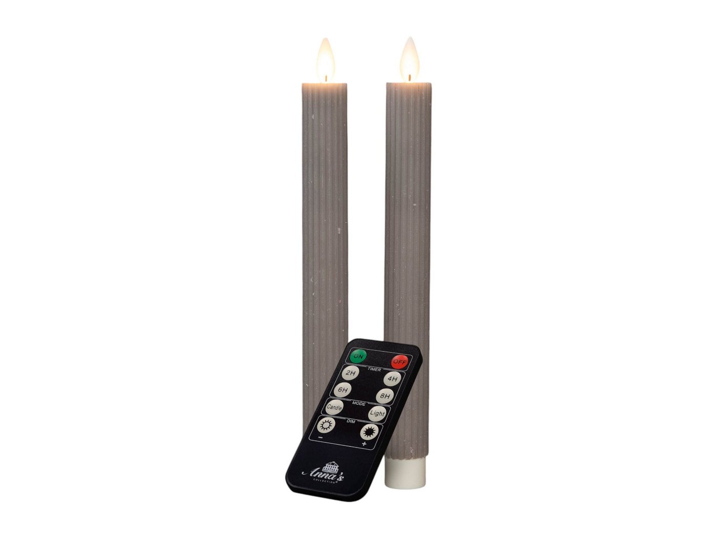 Coen Bakker Deco BV LED-Kerze Wax Candles (3-tlg), Stabkerzen taupe Timer Dimmer FB 23cm von Coen Bakker Deco BV