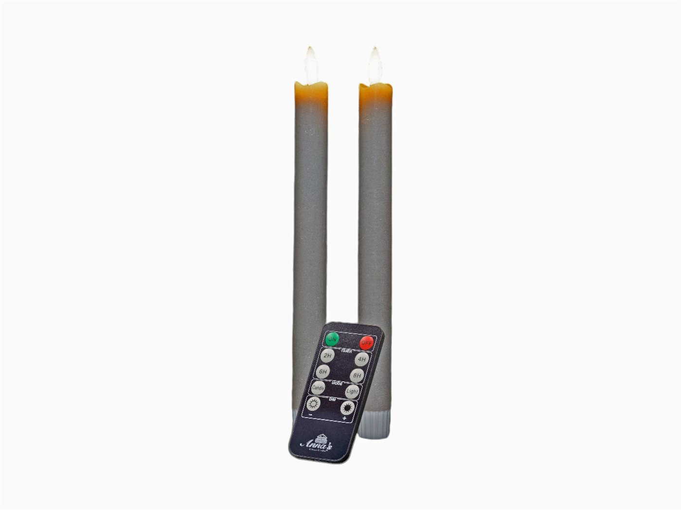 Coen Bakker Deco BV LED-Kerze Wax Candles (Set, 3-tlg), Stabkerzen taupe 23cm Timer Dimmer Ferbedienung von Coen Bakker Deco BV