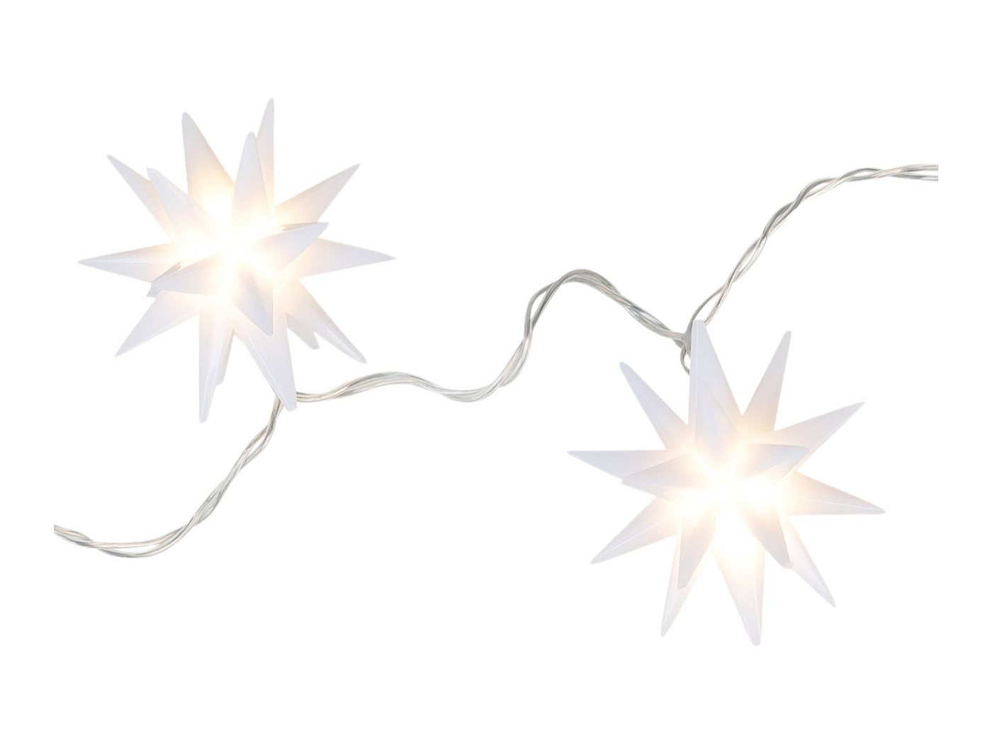 Coen Bakker Deco BV LED-Lichterkette, 10-flammig, Sterne weiß außen 1,5m Timer 10 LED warmweiß von Coen Bakker Deco BV