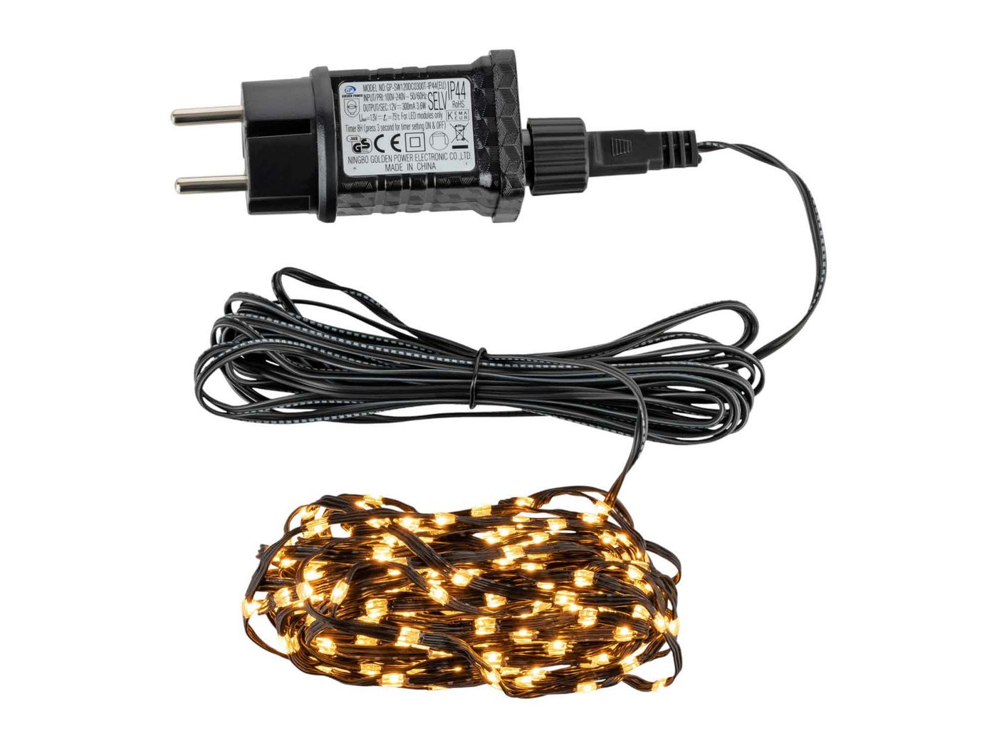 Coen Bakker Deco BV LED-Lichterkette Flex Wire, für außen 18m schwarz Timer 4-fach Dimmer 600 LED classic warm von Coen Bakker Deco BV