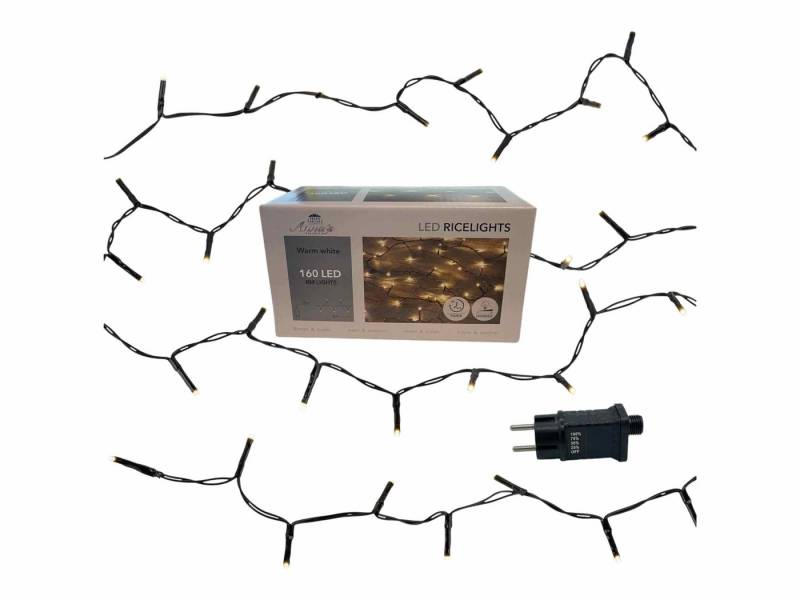 Coen Bakker Deco BV LED-Lichterkette LED Ricelights, außen schwarzes Kabel 7,95m warmweiß Dimmer Timer von Coen Bakker Deco BV