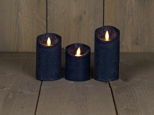 Coen Bakker 3er Set Kerze LED Echtwachskerze 10 cm + 12,5 cm + 15 cm Kerze Ø 7,5 cm viele Farben mit Timer flackender Docht Wachskerze Kerzen, Farbe:Antik Blau Coen Bakker 3er Set Kerze LED Echtwachskerze 10 cm + 12,5 cm + 15 cm Kerze Ø 7,5 cm viele Farben mit Timer flackender Docht Wachskerze Kerzen, Farbe:Antik Blau von Coen Bakker