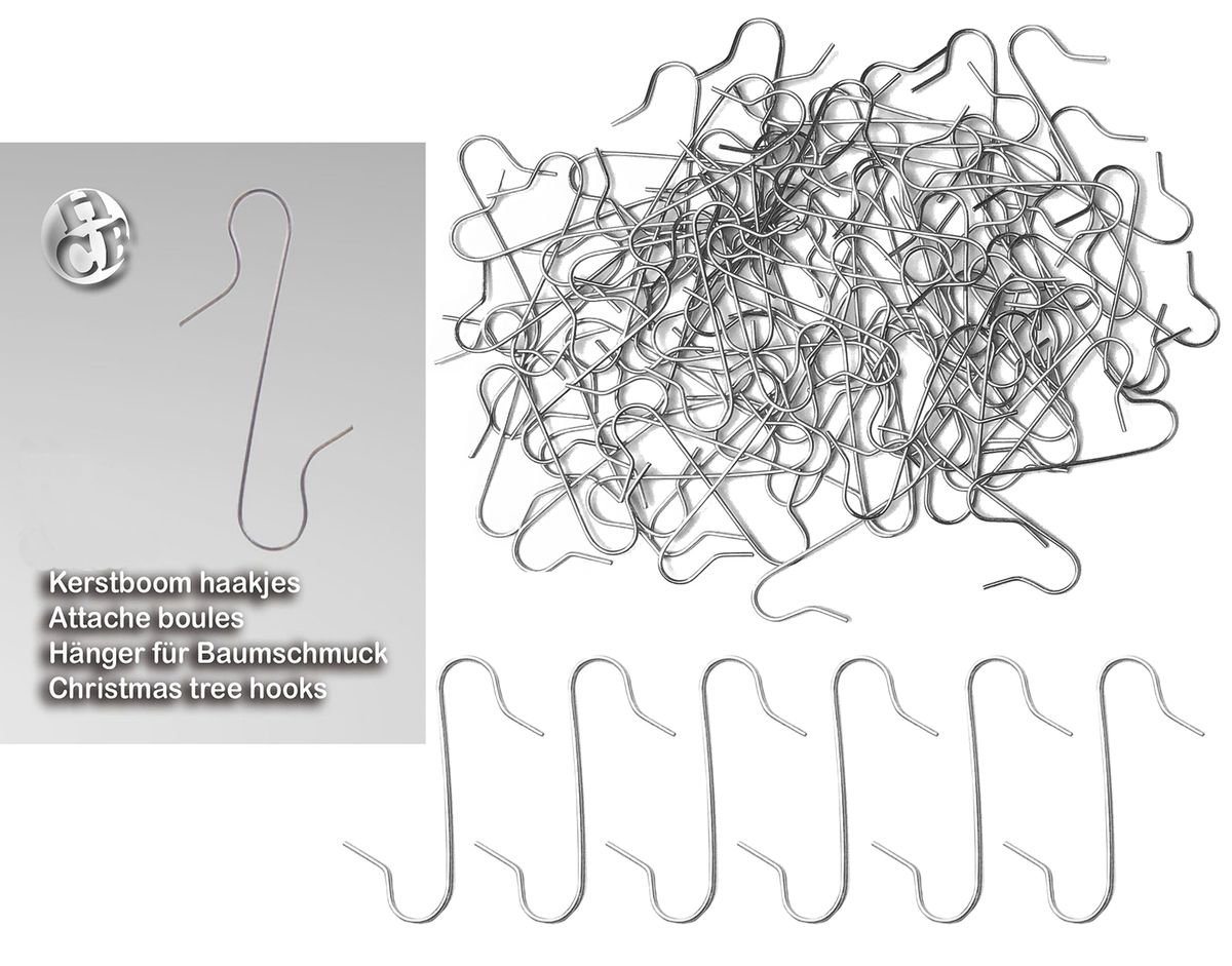 Coen Bakker Christbaumschmuck 100 Kugelaufhänger Silbern S - Haken Weihnachtskugelhaken, Christbaumkugelhaken Aufhänger von Coen Bakker