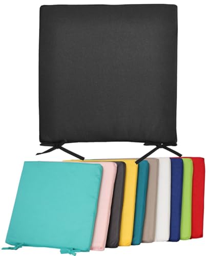 Coen Bakker Jack Outdoor Stuhlkissen 40x40cm Lounge Kissen Wasserfest Sitzkissen Garten Lotus Effekt, Farbe:Schwarz von Coen Bakker