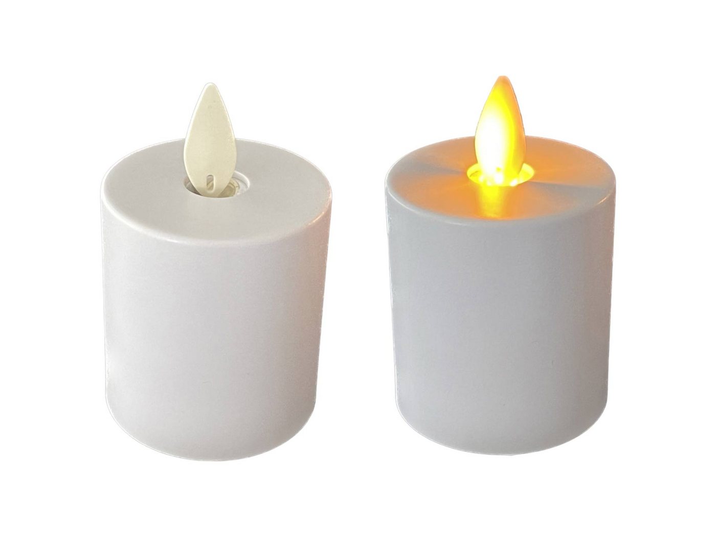 Coen Bakker Deco BV LED-Kerze (Set, 2-tlg), weiß 2-er Set bewegliche Flamme 4,5x8cm Timer von Coen Bakker Deco BV