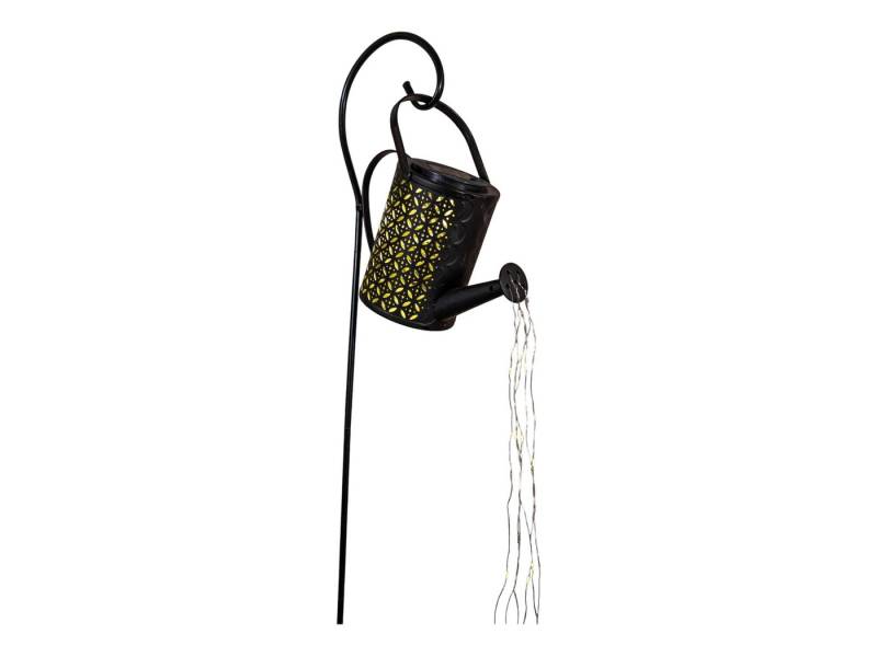 Coen Bakker LED Solarleuchte, Lichtsensor, LED, warmweiß, Gießkanne schwarz Wasserfalloptik blinkend 37 LED 84cm von Coen Bakker
