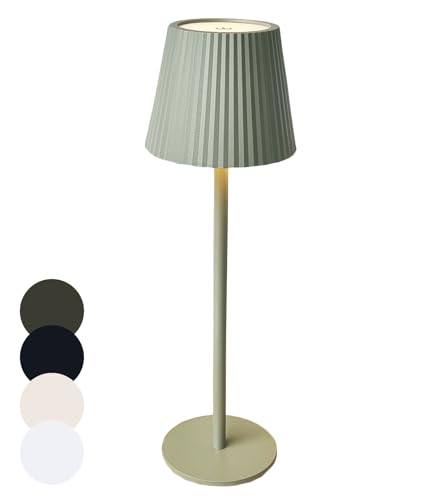 Coen Bakker LED Tischlampe dimmbar mit Touch IP44 Lampe USB 3 Lichtfarben für Innen & Außen 36,5x11 cm Tischleuchte, Farbe:Grün von Coen Bakker