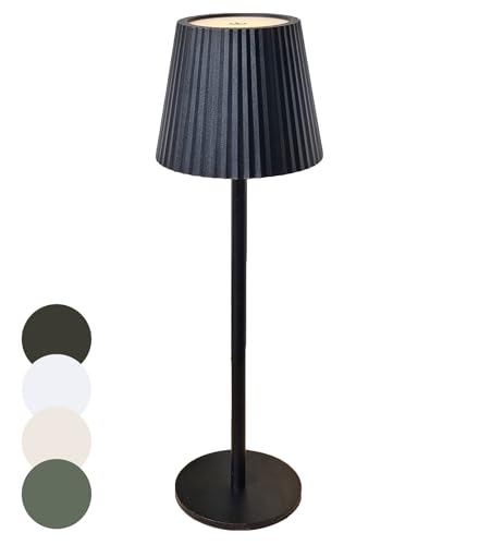 Coen Bakker LED Tischlampe dimmbar mit Touch IP44 Lampe USB 3 Lichtfarben für Innen & Außen 36,5x11 cm Tischleuchte, Farbe:Schwarz von Coen Bakker