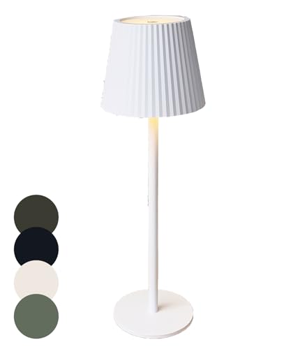 Coen Bakker LED Tischlampe dimmbar mit Touch IP44 Lampe USB 3 Lichtfarben für Innen & Außen 36,5x11 cm Tischleuchte, Farbe:Weiß von Coen Bakker