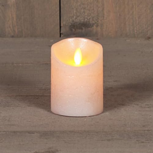 LED Echtwachskerze Kerze Farbauswahl Timer flackernde Wachskerze Kerzen Batterie, Farbe:Perle, Größe:10 cm von Coen Bakker