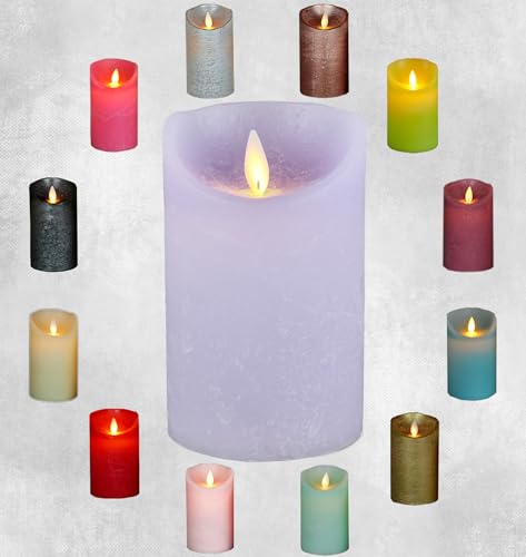LED Echtwachskerze realistische Kerze viele Farben mit Timer flackender Docht Wachskerze Kerzen Batterie, Farbe:Lila, Größe:15 cm von Coen Bakker