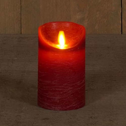 LED Echtwachskerze realistische Kerze viele Farben mit Timer flackender Docht Wachskerze Kerzen Batterie, Farbe:Weinrot, Größe:12.5 cm von Coen Bakker