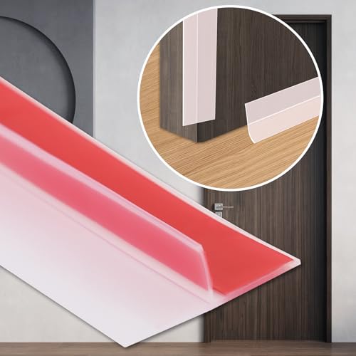 Coengwui Duschabweisender Zugluftstopper zum Aufkleben, T-förmige Silikon-Dichtungsstreifen, doppelseitiger selbstklebender Dichtstreifen für Spalten (Klar, 5cm x 6.1m) von Coengwui