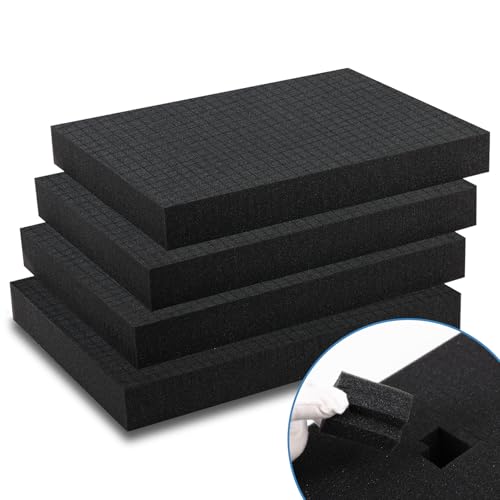 Coengwui Pick and Pluck Schaumstoffeinlagen, Vorgewürfelte Pick-Apart-Blätter Zum Basteln Werkzeugkasten Spielbox, Kamerataschen, Schubladenaufbewahrung (4 Stück x 40 x 30 x 5 cm) von Coengwui