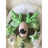 Türkranz Elch Wanddeko Weiß Grün Tilda Weihnacht Neu Rudolf Reindeer Türkranz Elch Wanddeko Weiß Grün Tilda Weihnacht Neu Rudolf Reindeer von CoeursDeCaschel