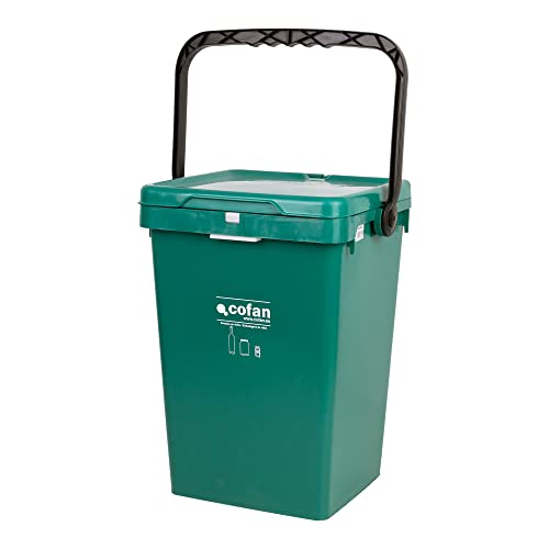 Cofan Grüner Behälter für Glas | Modell Zirkonium | Fassungsvermögen 25 l von Cofan