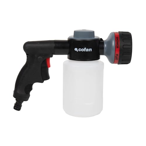 Cofan Multifunktionale Bewässerungspistole mit 6 Positionen und 500 ml Seifenspenderbehälter | Perfekt für Gartenarbeit und Reinigung Cofan Multifunktionale Bewässerungspistole mit 6 Positionen und 500 ml Seifenspenderbehälter | Perfekt für Gartenarbeit und Reinigung von Cofan