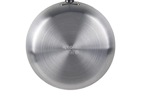 Cofan Professionelle Pfanne aus Edelstahl | Durchmesser 24 oder 30 cm | aus Aluminium und Stahlgriff (30 cm) von Cofan