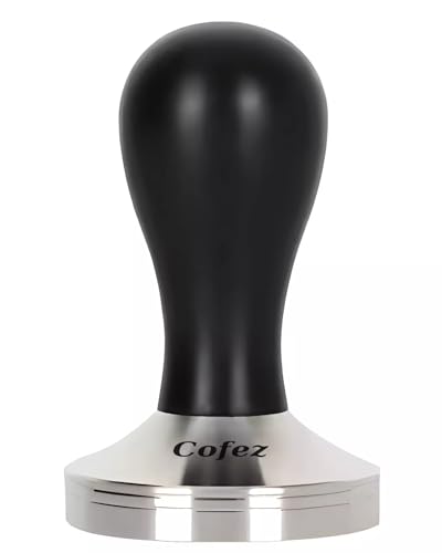Cofez Tamper 58mm für Siebträger - Espresso Tamper aus Edelstahl mit Holz Griff - Barista Zubehör für Siebträger Kaffeemaschine - Kaffeestampfer von Cofez
