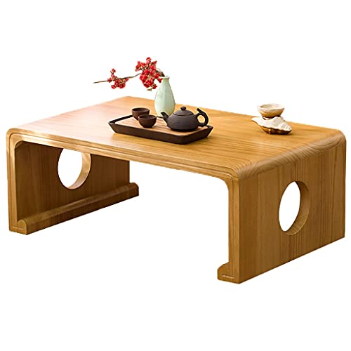Coffee Tables Rustikaler Couchtisch Niedriger Tisch Akzenttisch Japanischer Tatami-Tisch Beistelltisch Zen-Teetisch für Wohnzimmer Wohnkultur (Color : Burlywood, Size : 50×40×30cm) von Coffee Tables