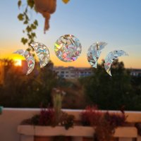 Regenbogen Sonnenfänger Fenster Sticker 9cm | Aufkleber Mondphasen Boho Rainbow Maker Astro von CoffeeCatUelzen
