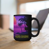 Santa Monica Kaffeetasse, Einzigartige Souvenir, Erinnerungsstücke, Kostenloser Versand, Andenken, Andenken von CoffeeCupsArt