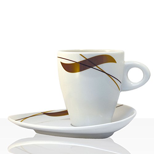 Coffeefair Kaffee-Geschirr - Milchkaffee-Tasse Einzel-Set im edlen Design von Coffeefair