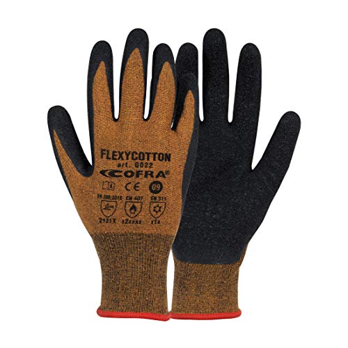 Cofra Profi Arbeitshandschuhe mit Latexbeschichtung Sicherheitshandschuhe Latexhandschuhe Schutzhandschuhe Latex 8 (M) von Cofra
