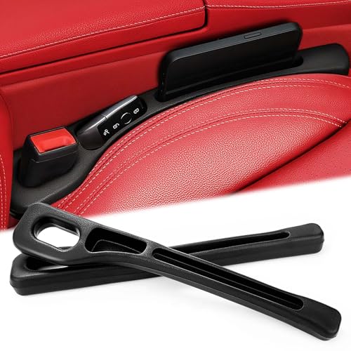 Cofvetia Aufbewahrungsbox für Autositze, 1 Paar Universal Car Seat Gap Filler Autositz Gap Organizer Storage Box, Universal Lückenfüller Car Seat Gap Filler (Schwarz, 2 Stück) von Cofvetia