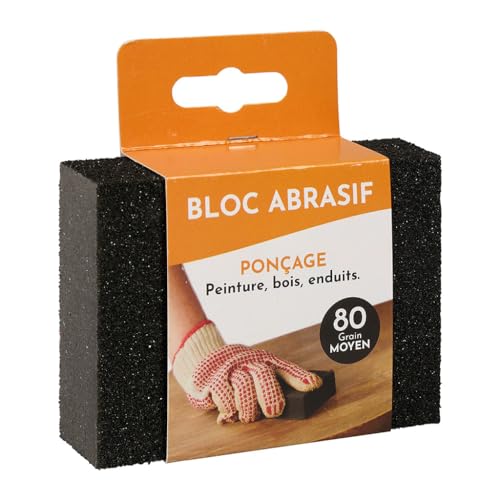 COGEX - Schleifblock, Schaumstoffblock, Schleifblock - zum Schleifen von Farbe, Holz und Putzen - Maße: 100 x 75 x 25 mm - Schaumstoffblock mit 4 Schleifseiten - für Ecken und Oberflächen - praktisch von Cogex