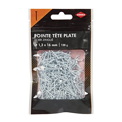 Cogex 85226 Spitze Stahl, grau, 1,3 x 16 mm, Set 120 teilig von Cogex