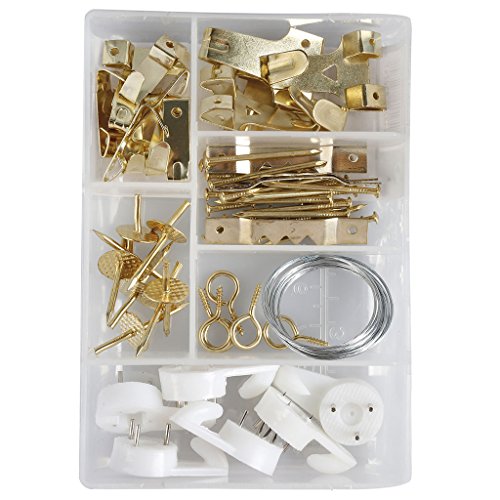 Cogex 85274 Haken Tabelle Sortiment, weiß/grau/gold, Set 60-teilig von Cogex