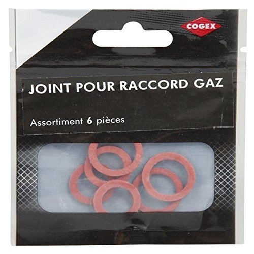 Cogex 85335 Dichtungsring für Gasanschluss, verschiedene Farben, Rot/Braun/Schwarz, 6-teiliges Set von Cogex