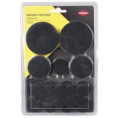 Cogex 85759 Klebepad Filz, schwarz, Set 50-teilig von Cogex