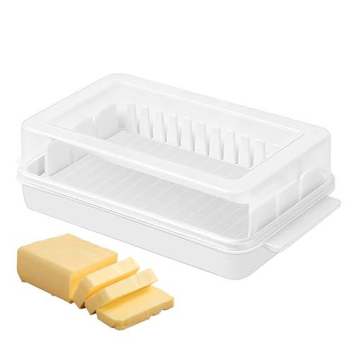 Einfache zu Reinigende und Transparente Butterdose, Geeignet zur Lagerung von Butter, Kuchen und Käse, Passt In die Seitenschublade des Kühlschranks und Auf die Küchenttheke, 16,5 × 5 × 9,5 Cm, Weiß Einfache zu Reinigende und Transparente Butterdose, Geeignet zur Lagerung von Butter, Kuchen und Käse, Passt In die Seitenschublade des Kühlschranks und Auf die Küchenttheke, 16,5 × 5 × 9,5 Cm, Weiß von CogitMin