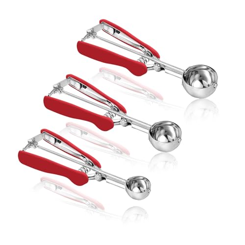 Drei Stück Eislöffel,Langlebiger Edelstahl-Eisportionierer für Den Einsatz zu Hause und in Eisdielen, Geeignet für Eiscreme, Obst, Teig, Teiliges Eisportionierer-Set, Verschiedene Größen, Rot Drei Stück Eislöffel,Langlebiger Edelstahl-Eisportionierer für Den Einsatz zu Hause und in Eisdielen, Geeignet für Eiscreme, Obst, Teig, Teiliges Eisportionierer-Set, Verschiedene Größen, Rot von CogitMin