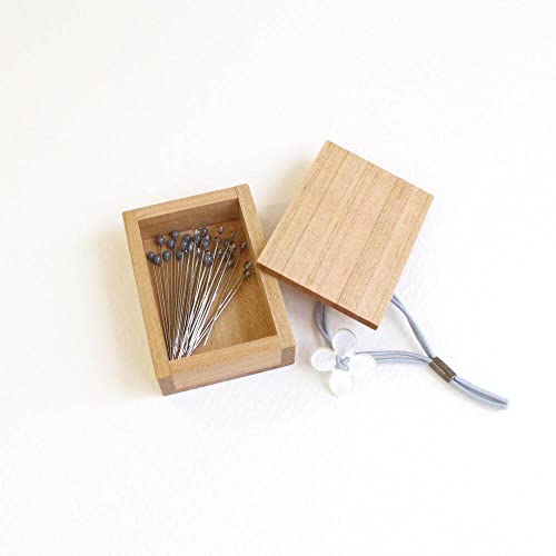 Cohana Glaskopfstecknadeln Holzbox 0,50x35mm grau - 1x30Stk von Cohana