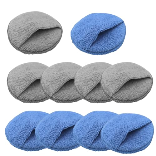 10 Stück Wachs Applikator Auto, Mikrofaser Auto Handpolierschwamm, Applikator Pad Schaumstoff, Polierschwamm Rund, für Autos Wachs und Reinigung, 12.5cm 10 Stück Wachs Applikator Auto, Mikrofaser Auto Handpolierschwamm, Applikator Pad Schaumstoff, Polierschwamm Rund, für Autos Wachs und Reinigung, 12.5cm von Cohentbliss