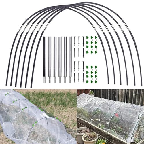 18 Stück Pflanztunnel Bögen Gewächshaus Hoops Tunnelbögen Hochbeet Gewächshausreifen Folientunnel Gewächshaus Bogen mit Kunststoff für Garten Netting, DIY Pflanze Unterstützung Garten Pfähle von Cohentbliss