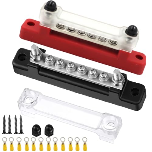 2 Stück Sammelschiene 12V-48V DC Sammelschienen Verteilerblock 150A Busbar Stromverteilungsblock mit transparenter Abdeckung 6-Fach Sammelschiene mit 12 Gelben Klemmenblöcken 2 Stück Sammelschiene 12V-48V DC Sammelschienen Verteilerblock 150A Busbar Stromverteilungsblock mit transparenter Abdeckung 6-Fach Sammelschiene mit 12 Gelben Klemmenblöcken von Cohentbliss