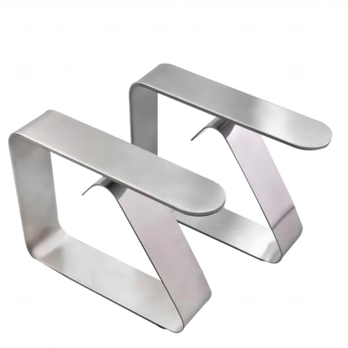 Coideal Verdickter Tischtuchklammern Edelstahl, 8 Stück Tischdeckenklammer Tischabdeckungsklemmen Tischdecke Clips Tischtuch Clips für Picknick, Party (Silber) von Coideal