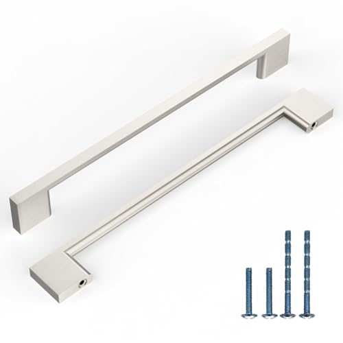 Coinkoly 10 Stück Möbelgriffe Gebürsteter Nickel 192 mm Lochabstand Möbelgriffe Griffe Schrankgriffe Küchengriffe Schubladengriffe Kleiderschrank Türgriffe CK-EU0016 von Coinkoly
