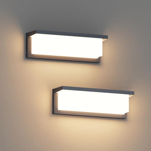 Coinmit 2 Stück 36W LED Wandleuchte für den Außenbereich, 3000K, 3500LM, IP65 Wasserdichte Wandlampe, Wandleuchten aus Aluminium für Innen und Außen, Terrasse, Balkon,Anthrazit Coinmit 2 Stück 36W LED Wandleuchte für den Außenbereich, 3000K, 3500LM, IP65 Wasserdichte Wandlampe, Wandleuchten aus Aluminium für Innen und Außen, Terrasse, Balkon,Anthrazit von Coinmit