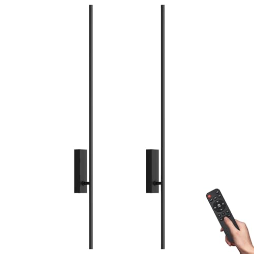 Coinmit 2 Stück LED Wandleuchte mit Fernbedienung Schwarz - 100CM, 28W 330° Schwenkbar, 3000K-6000K, mit Dimm- und Timing-Funktionen, für Wohnzimmer, Schlafzimmer, Flur, Küche Coinmit 2 Stück LED Wandleuchte mit Fernbedienung Schwarz - 100CM, 28W 330° Schwenkbar, 3000K-6000K, mit Dimm- und Timing-Funktionen, für Wohnzimmer, Schlafzimmer, Flur, Küche von Coinmit